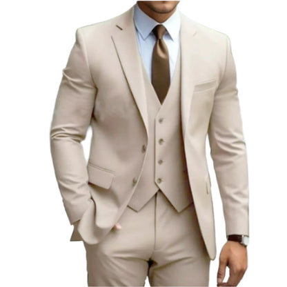 Classic Men's 3-Piece Suit with Slim Fit Trousers