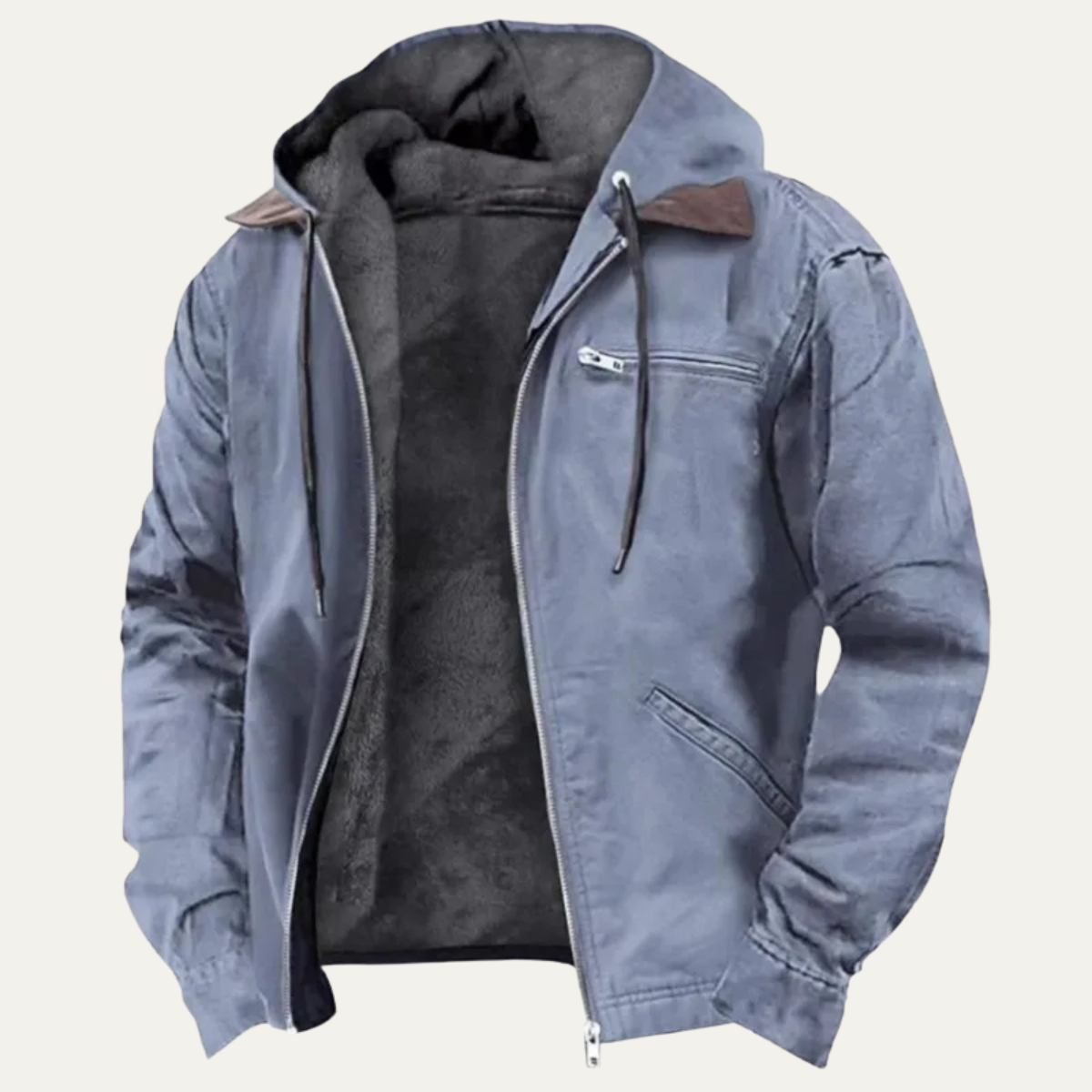Warm Water Resistant Men's Fleece Hooded Jacket
