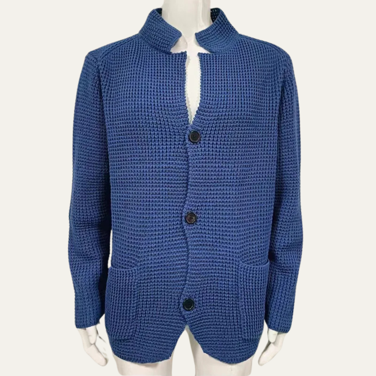 Men's Relaxed Fit Crew Neck Knit Cardigan Sweater