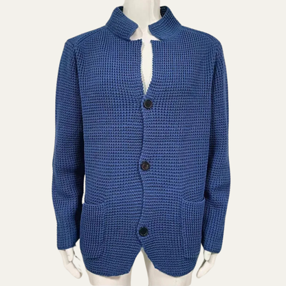 Men's Relaxed Fit Crew Neck Knit Cardigan Sweater
