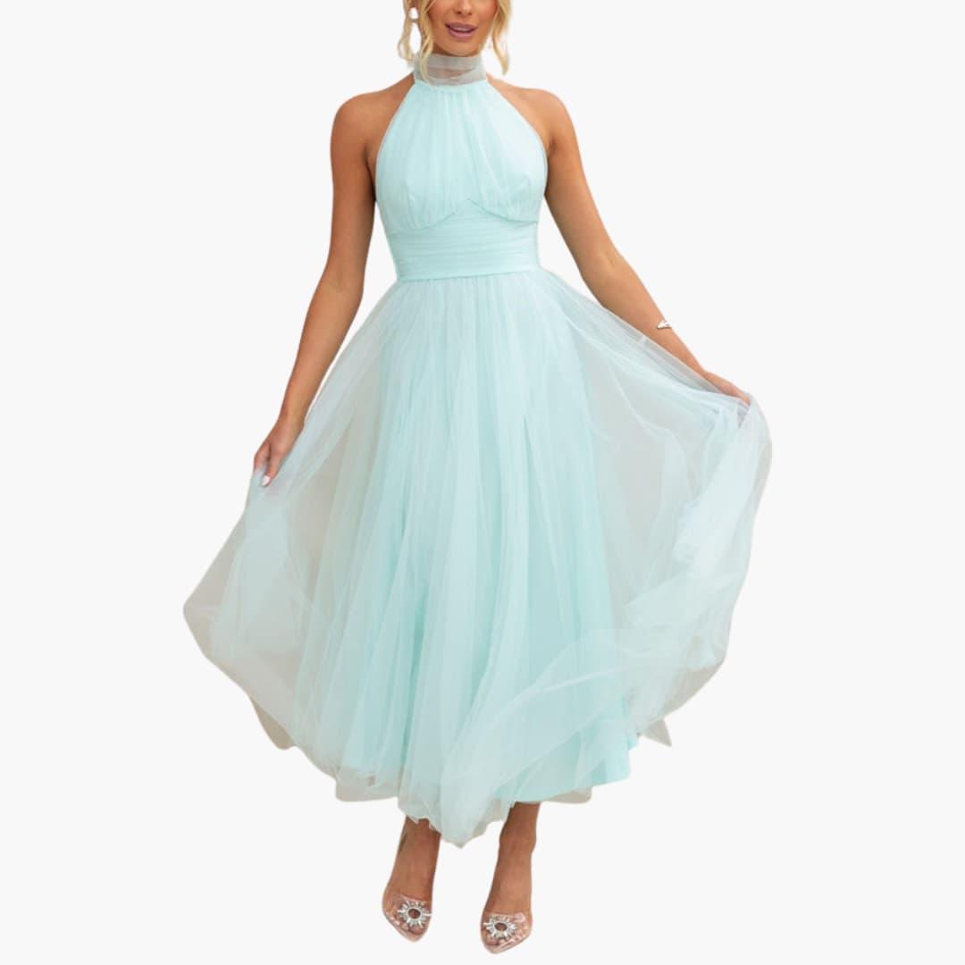 Chic Halter Neck Evening Gown