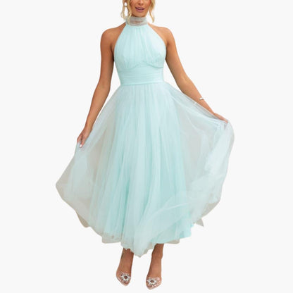 Chic Halter Neck Evening Gown