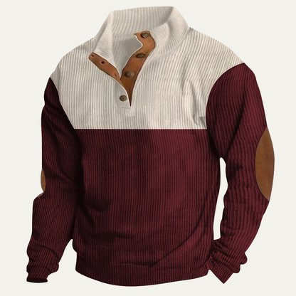 Relaxed Fit Mens Corduroy Pullover Sweater