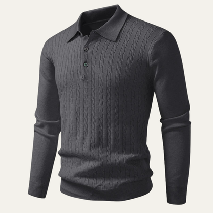 Comfortable Men's Cotton Relaxed Fit Polo Sweater