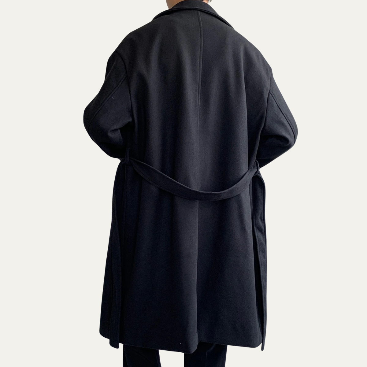 Classic Men's Camel Overcoat with Adjustable Belt