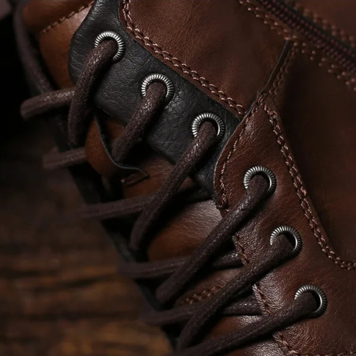Tough Leather Military Style Ankle Boots