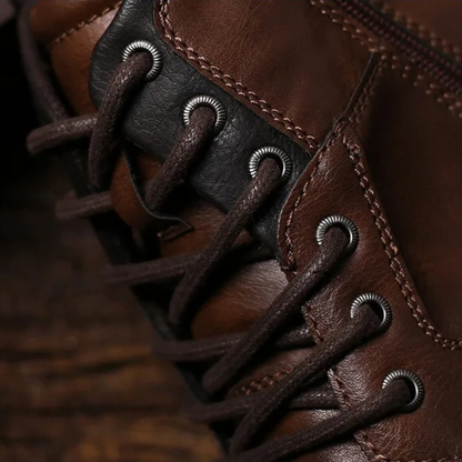 Tough Leather Military Style Ankle Boots