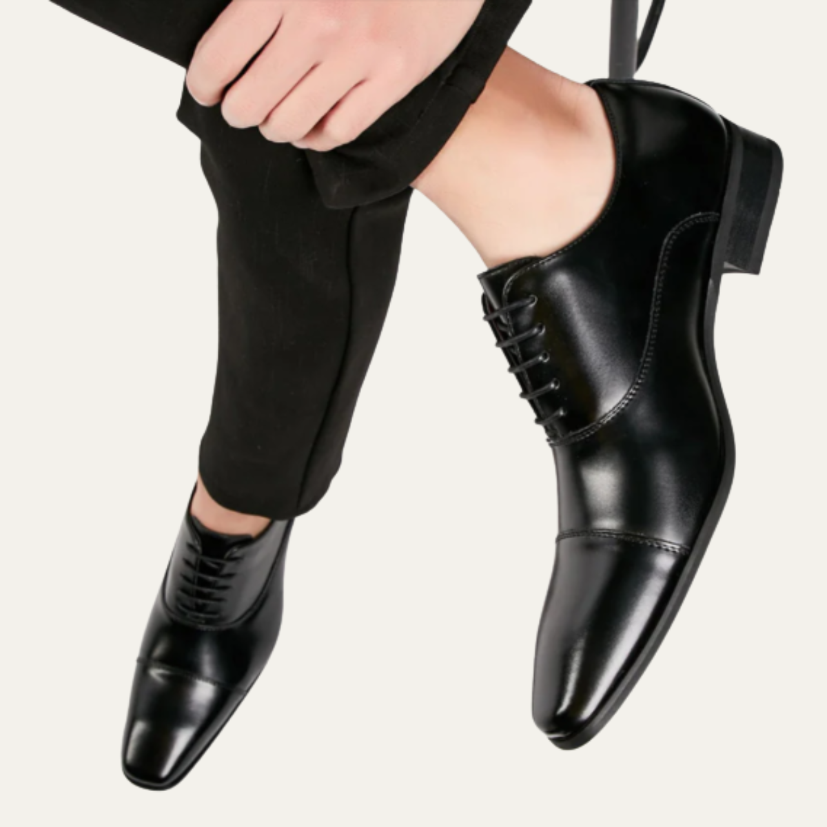 Classic Men's Black Leather Oxfords Shoes