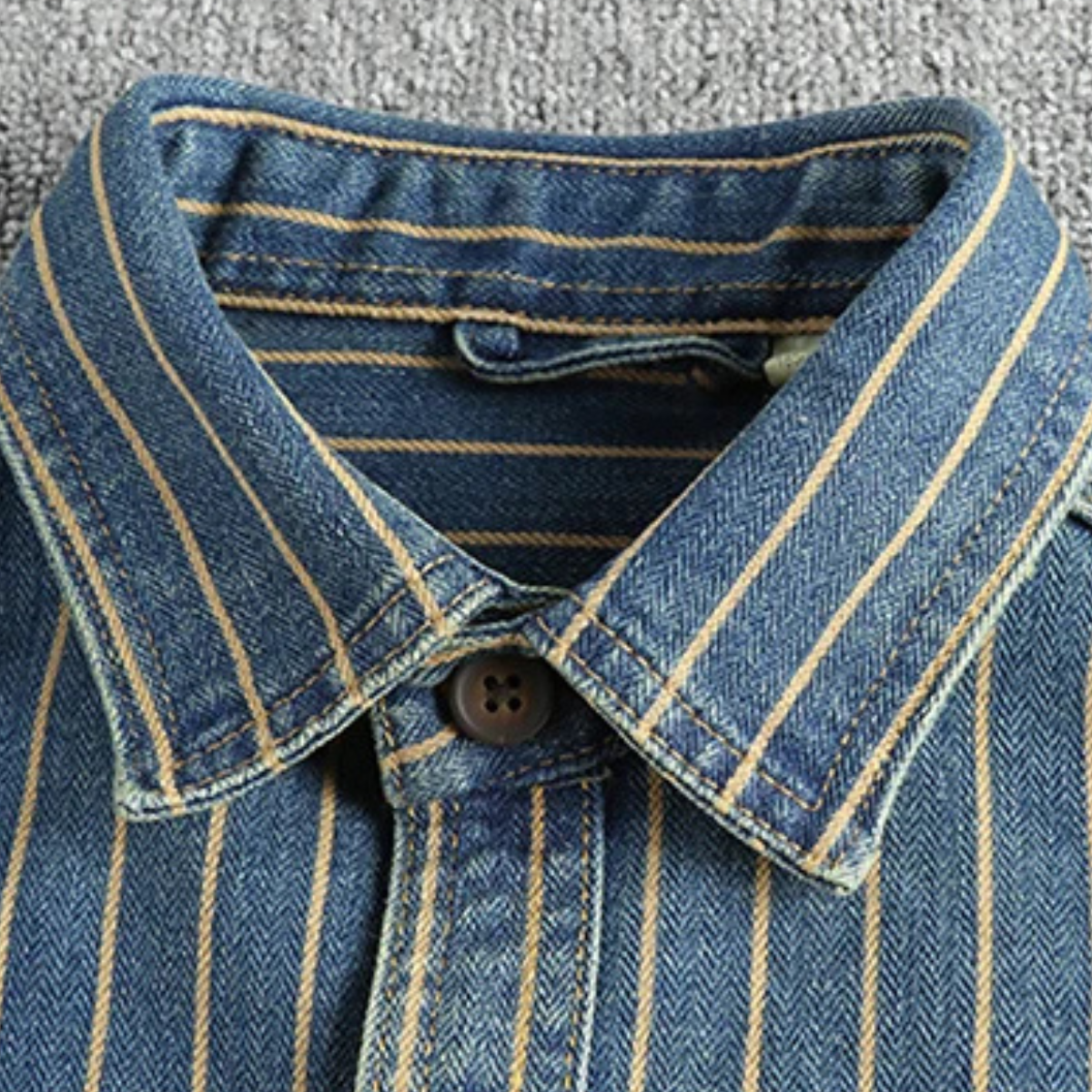Classic Mens Relaxed Fit Striped Cotton Shirt