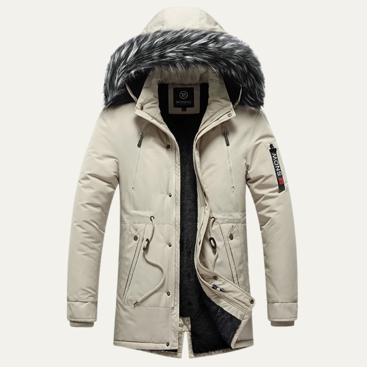 Thermal Men's Quilted Parka Jacket with Removable Hood
