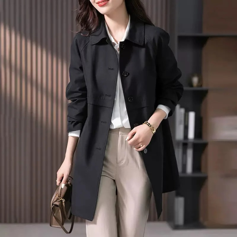 Women's Classic Double Breasted Short Trench Coat