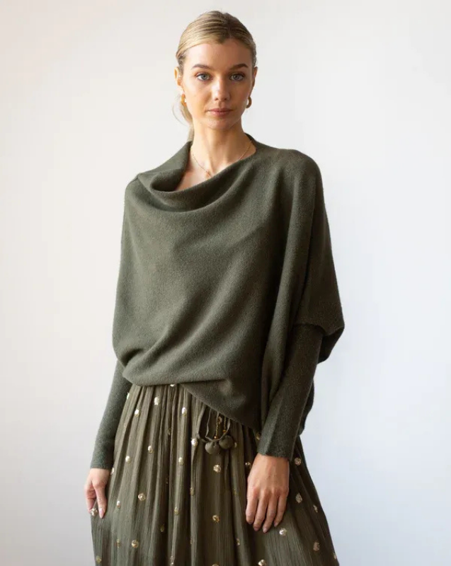 Feminine Knit Top with Bell Sleeve