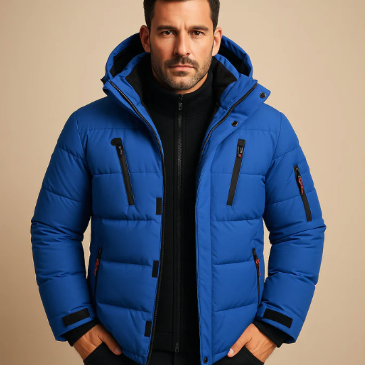 Waterproof Insulated Men's Puffer Coat with Hood