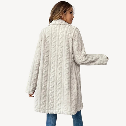 Ladies Luxury Faux Fur Trench Coat