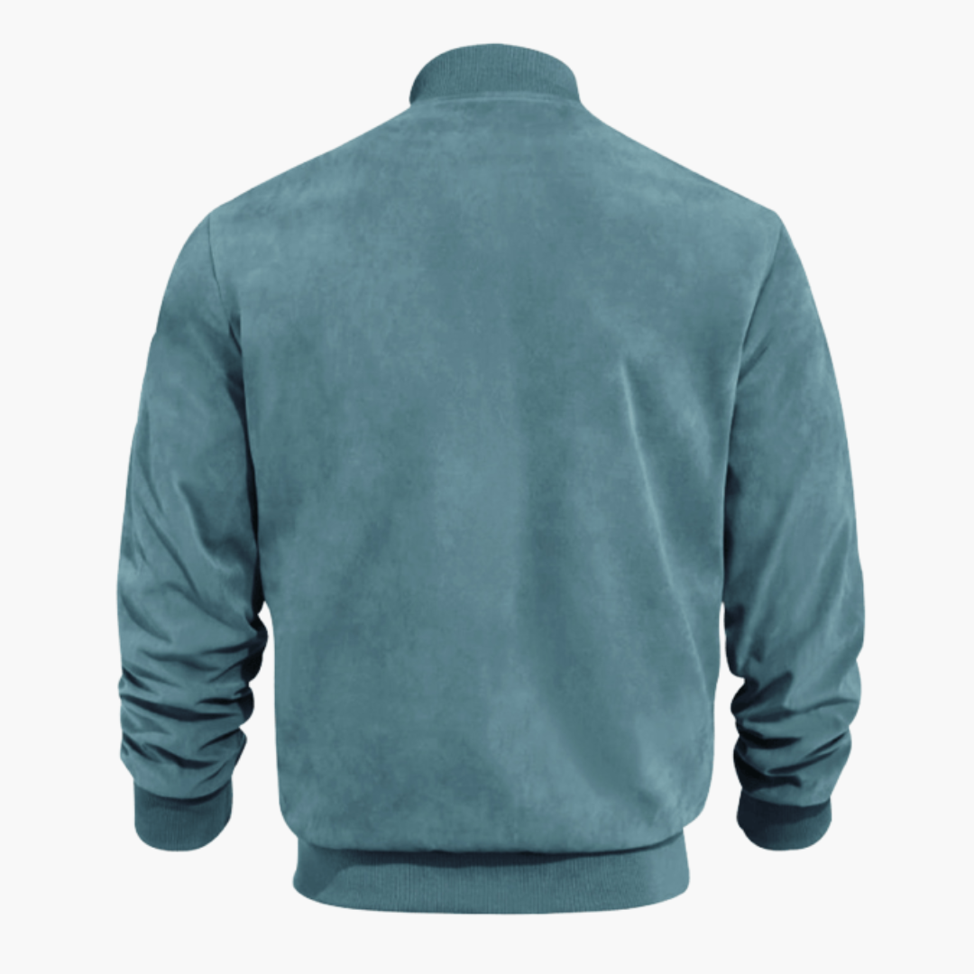 Classic Zip Up Mens Leather Jacket with Pockets