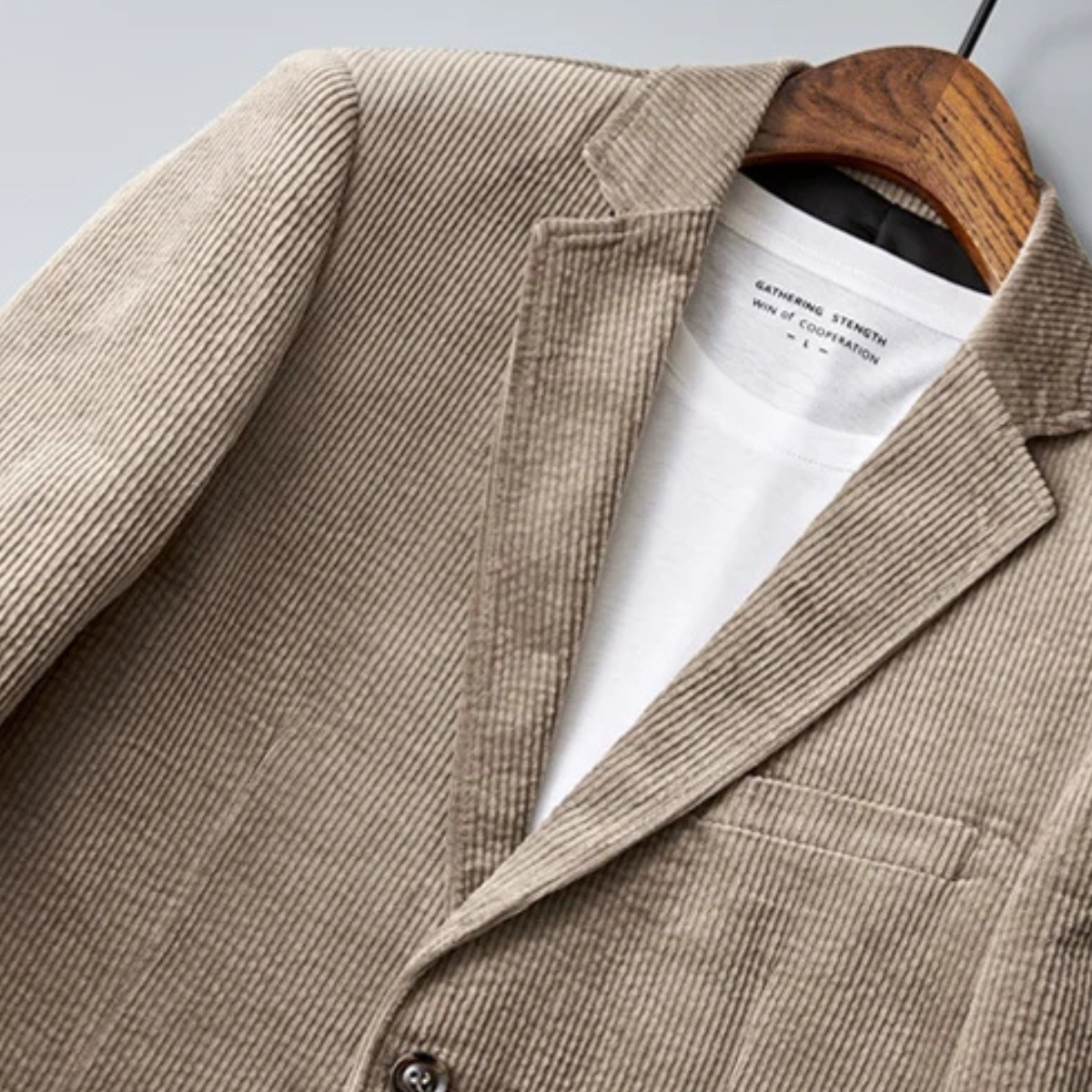Slim Fit Brown Corduroy Suit Jacket