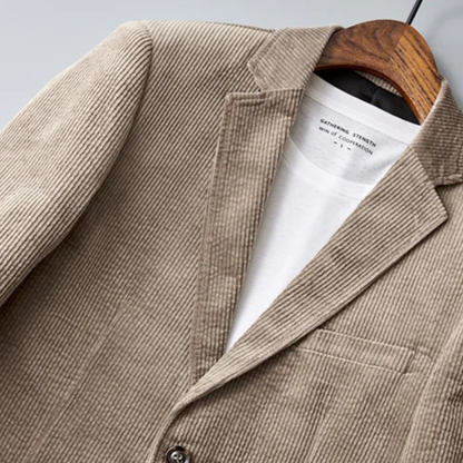Slim Fit Brown Corduroy Suit Jacket