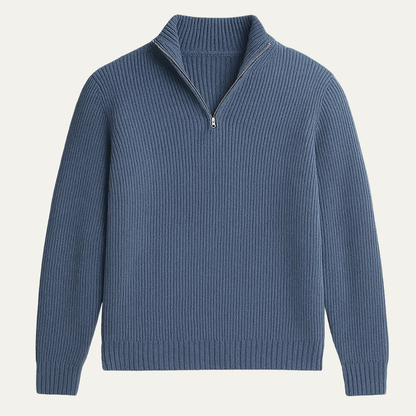 Luxury Men's Warm Cashmere Half Zip Jumper - Nocini