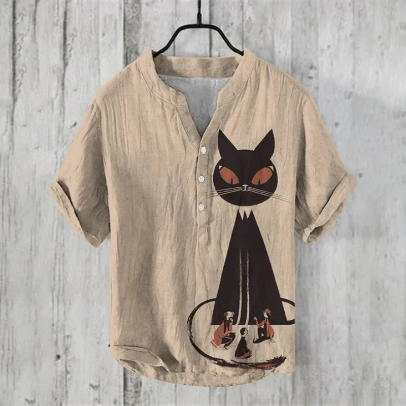 Casual Men's Short Sleeve Breathable Graphic Tee - Nocini