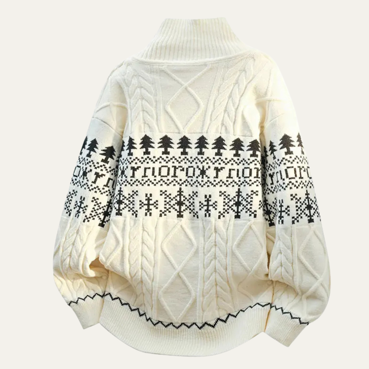 Warm Mens Nordic Knit Button Jacket