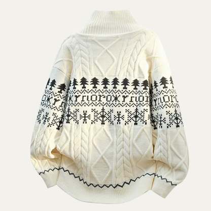 Warm Mens Nordic Knit Button Jacket