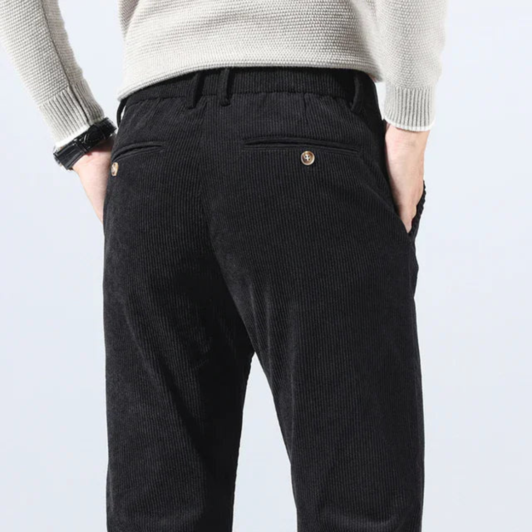 Classic Ribbed Corduroy Pants with Belt Loops