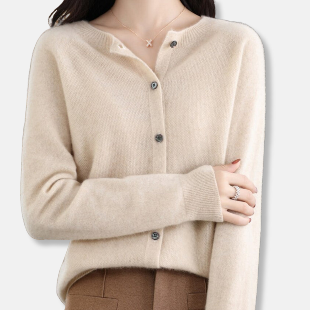 Classic Crew Neck Button Sweater