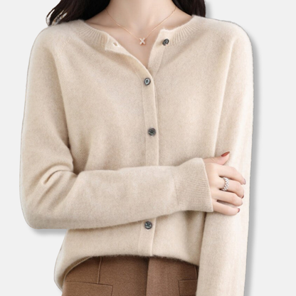 Classic Crew Neck Button Sweater