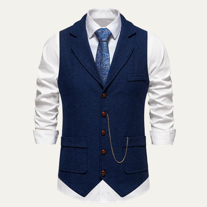 Classic Men's Tweed Waistcoat with Chain