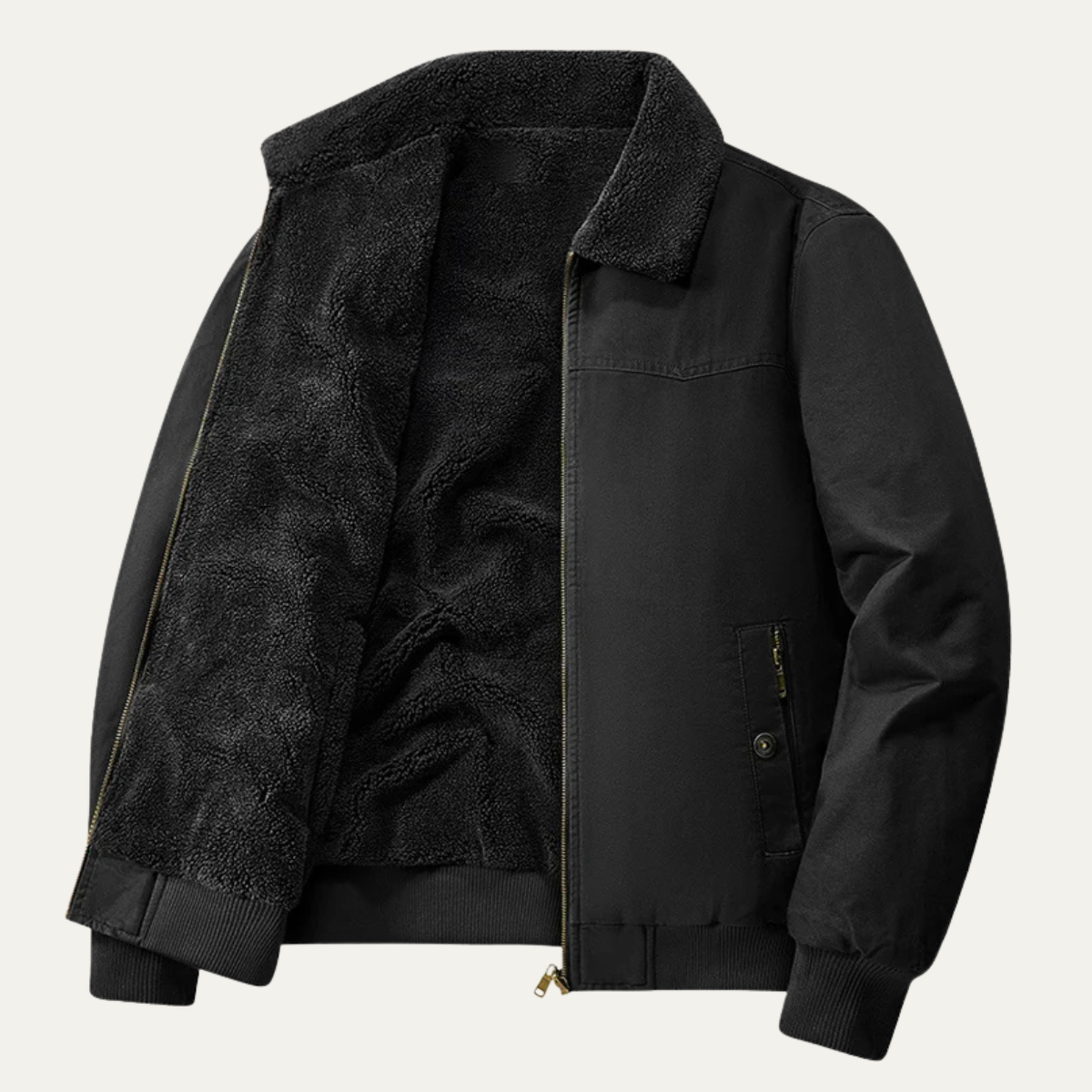 Warm Reversible Mens Fleece Bomber Jacket