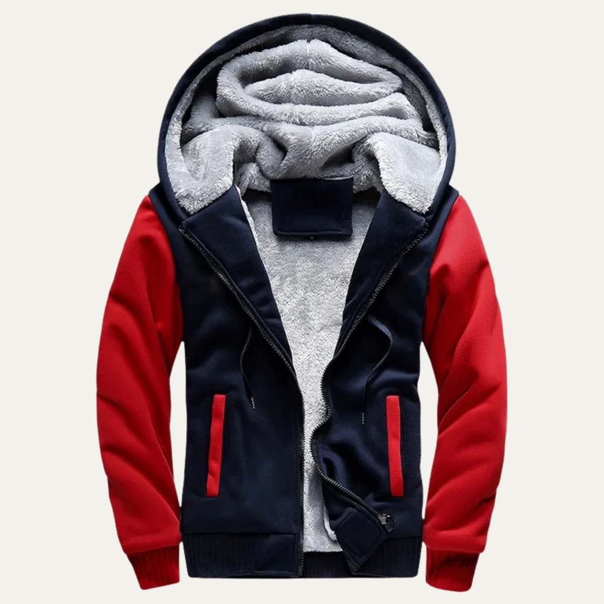 Warm Men's Fleece Zip Up Hoodie Jacket