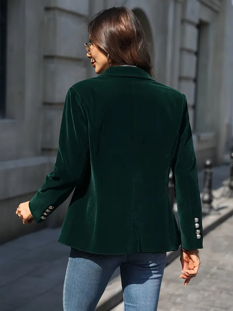 Classic Women's Blazer with Metal Buttons