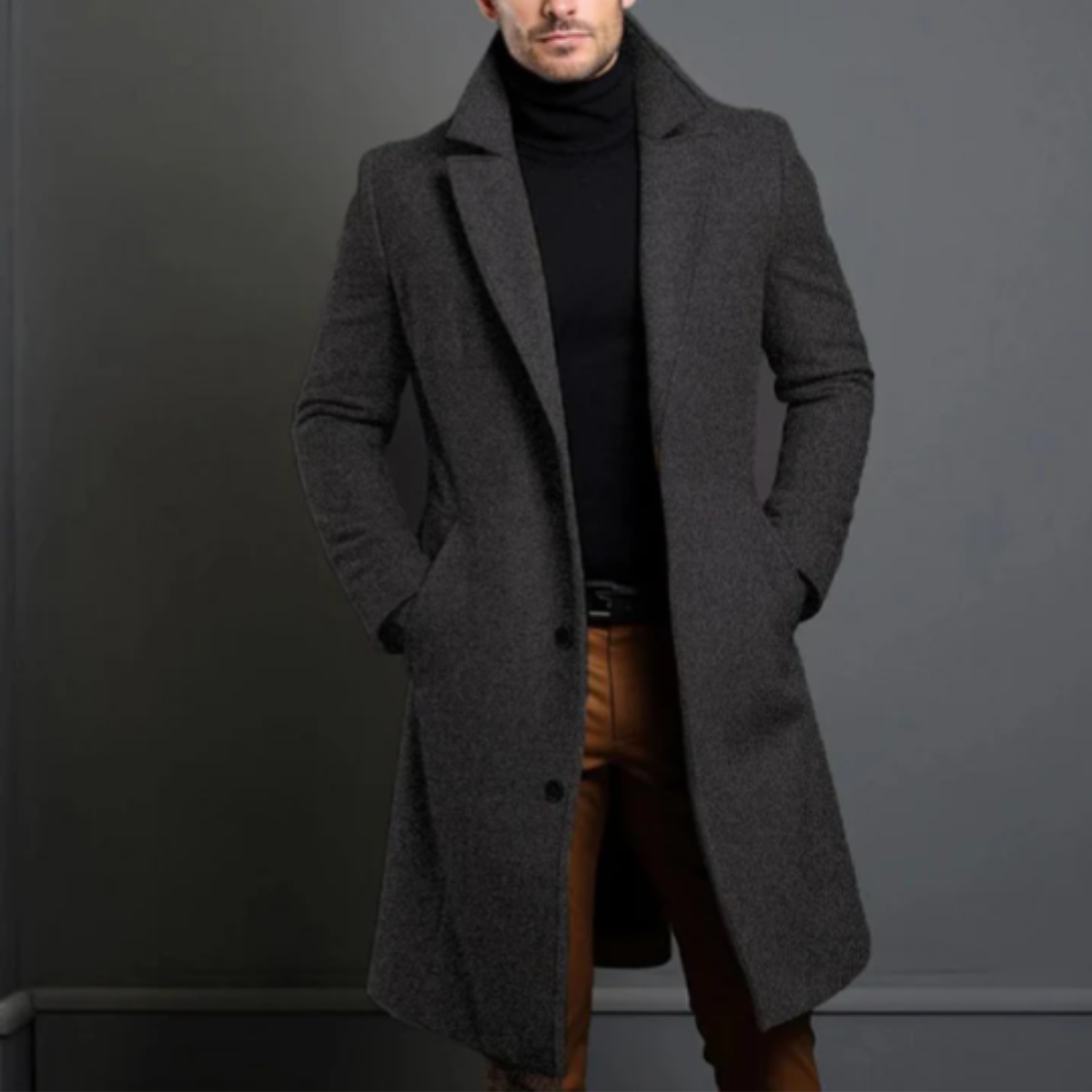 Warm Classic Mens Wool Pea Coat