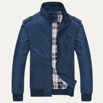 Slim Fit Men's Bomber Jacket with Stand Collar