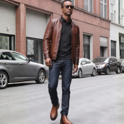 Comfortable Men's Tan Leather Chelsea Boots