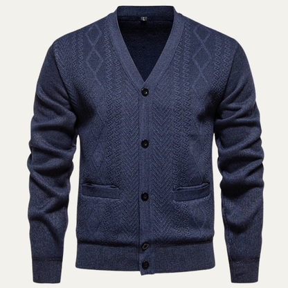 Comfortable Men's V Neck Soft Knit Sweater