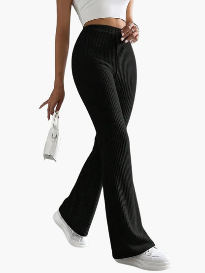 Soft High Waisted Knit Trousers for Women – Relaxed Fit Pants