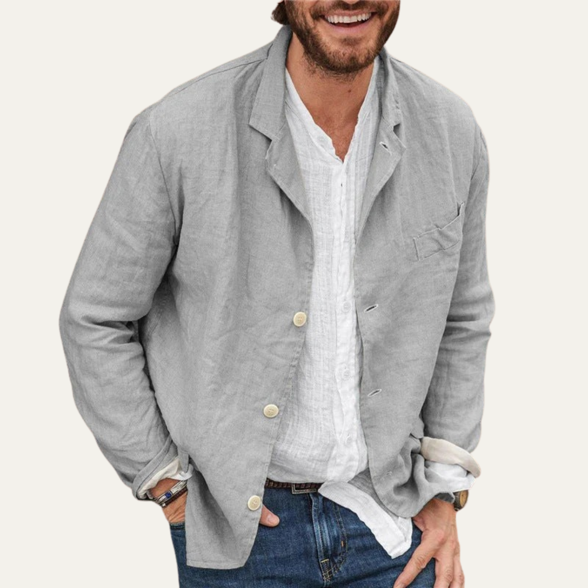 Classic Men's Summer Linen Blazer Jacket