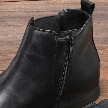Classic Men's Leather Chelsea Ankle Boots with Stretch Sides