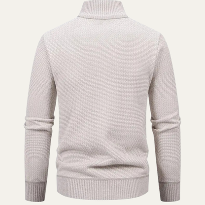 Relaxed Fit Men's Knit Zip Up Cardigan Sweater