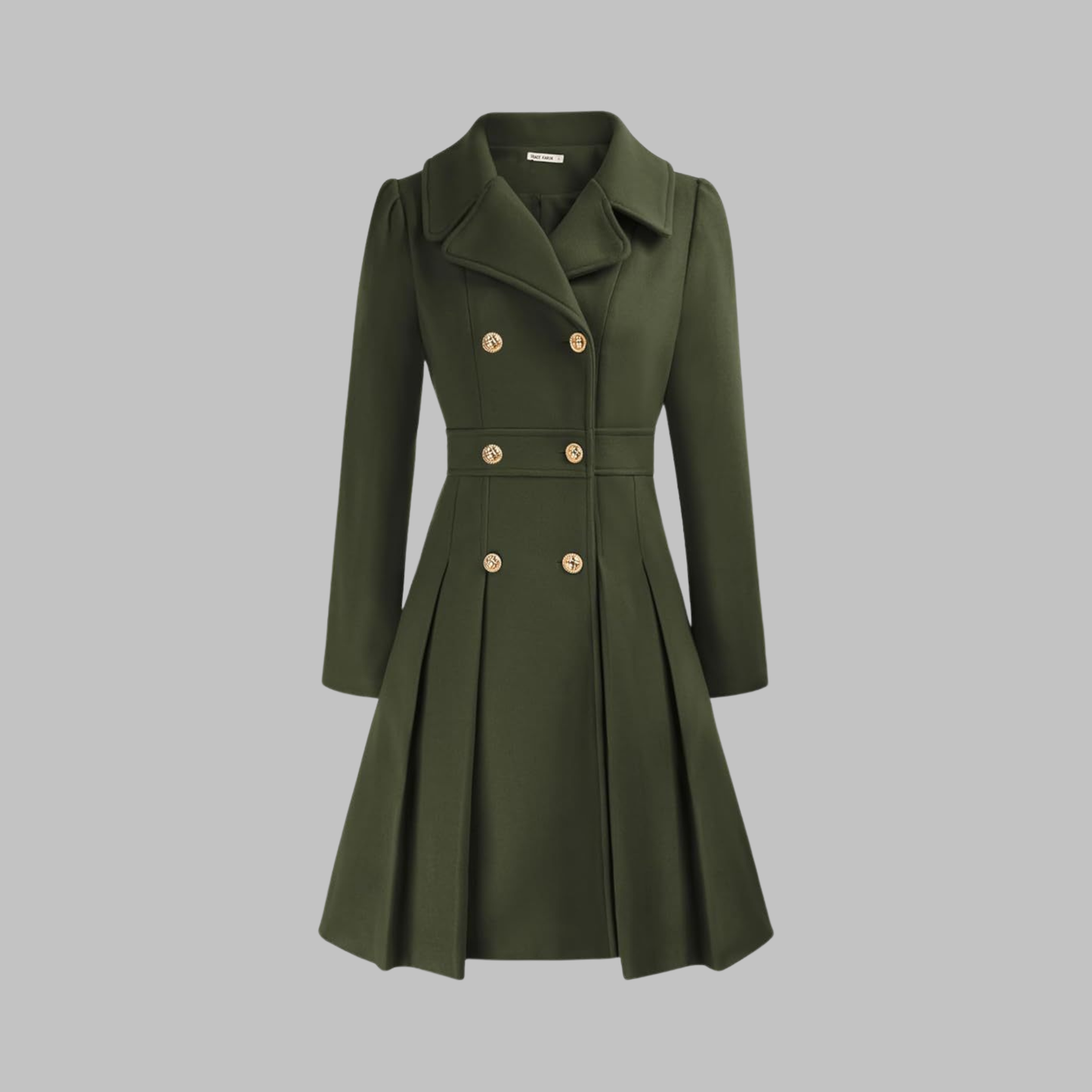 Elegant Double Breasted Long Coat