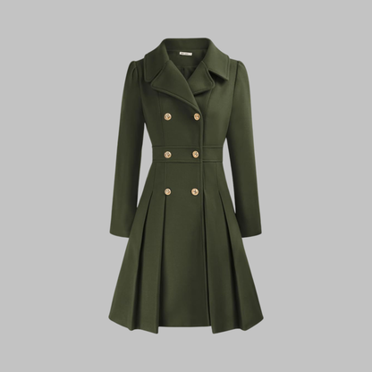 Elegant Double Breasted Long Coat