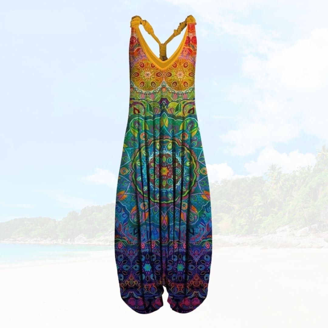 Ladies Loose Fit Full Length Sleeveless Jumpsuit