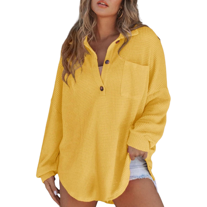 Ladies Casual V Neck Shirt Blouse
