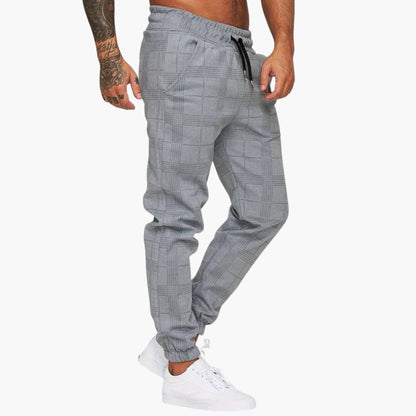 Comfortable Checkered Elastic Waist Pants