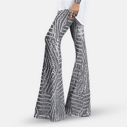 Glittery High Waisted Wide Leg Pants