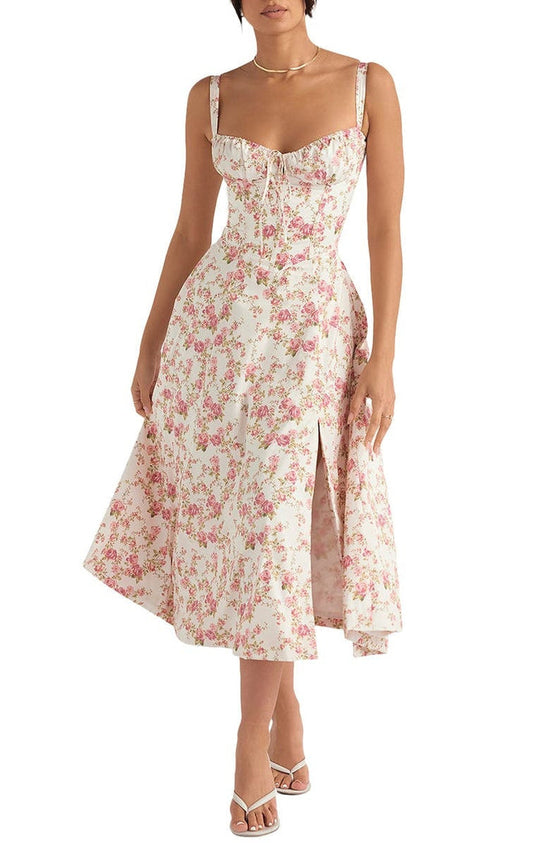 Slimming Fit Floral Midi Dress