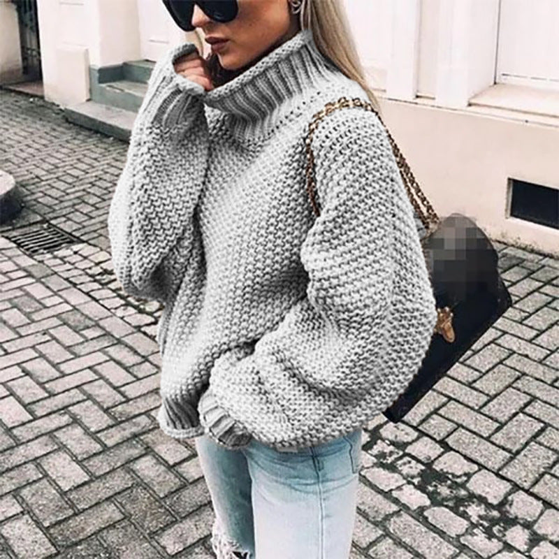 Nadia | Women's Cozy Oversized Crew Neck Knit Sweater