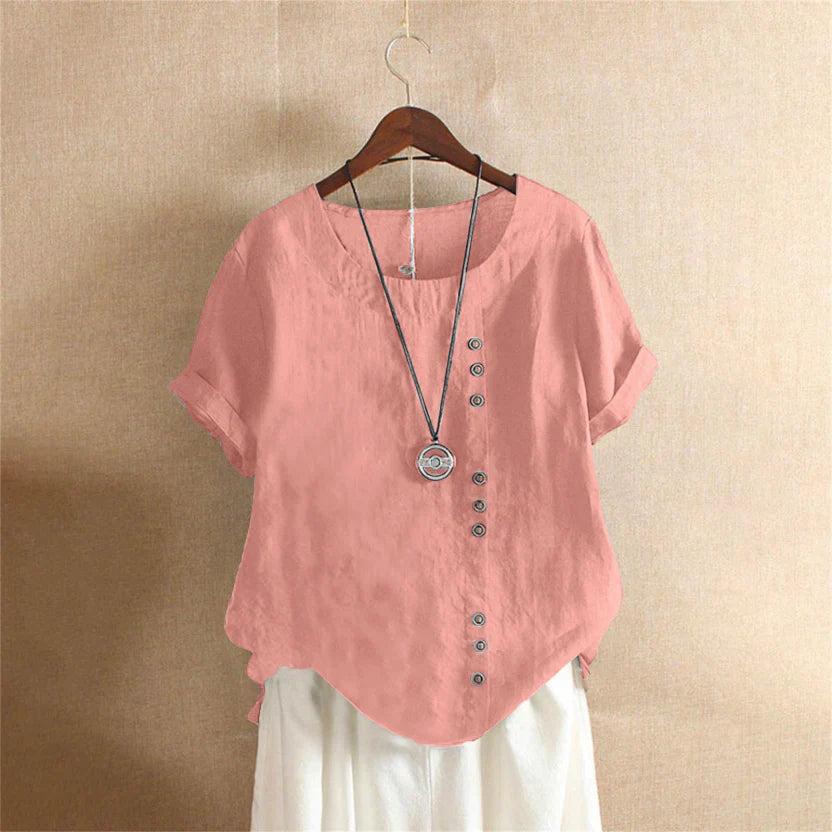 Relaxed Fit Women's Linen Tunic Top