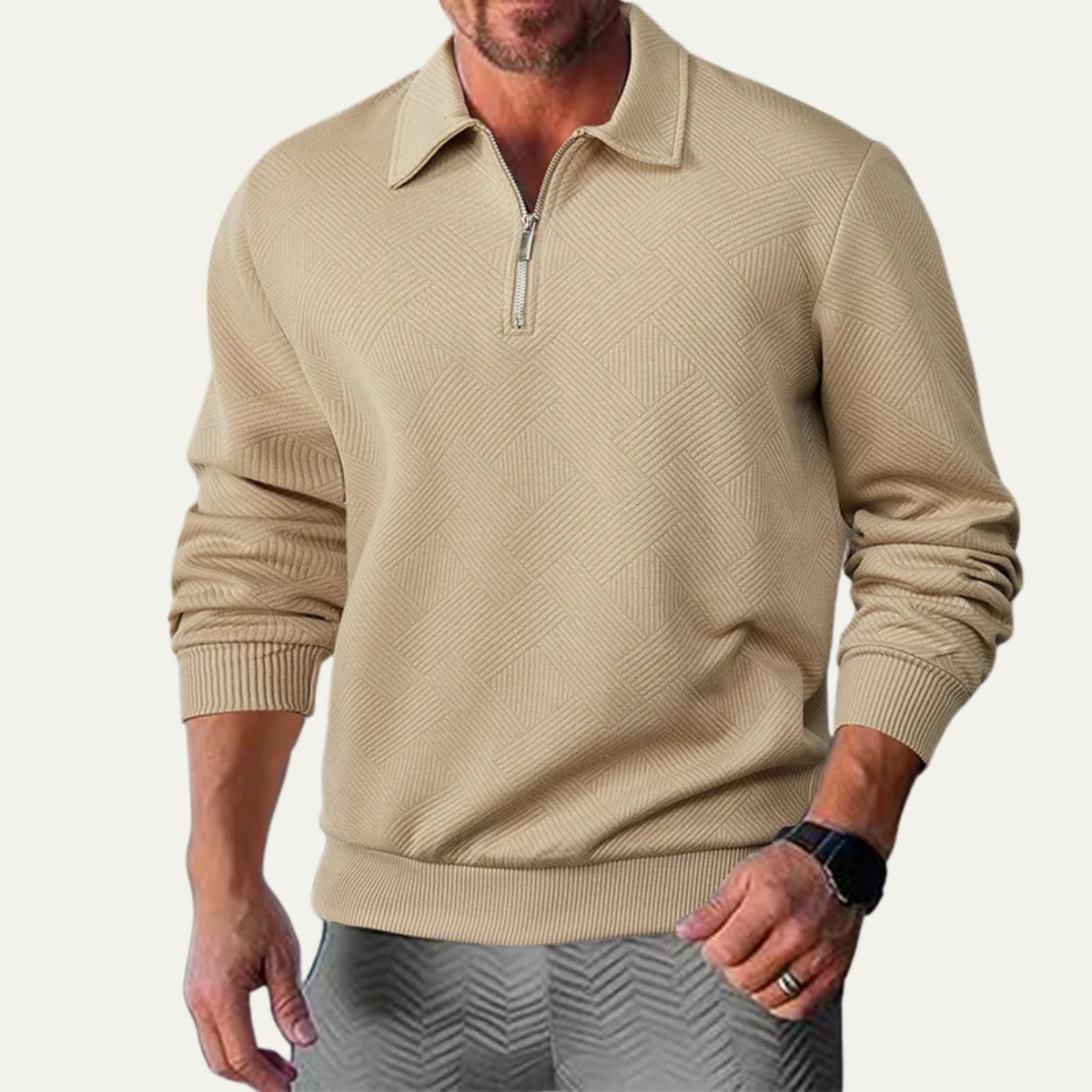 Classic Men's Breathable Quarter Zip Sweater